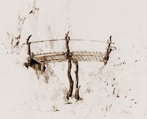 جسر خشبي ثلاثي ، صممه بيرسيوس لمتنزه كلاين-جلينيك بواسطة لودفيج بيرسيوس